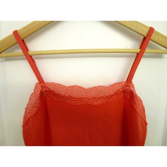 ANN TAYLOR Coral/Pink Camisole - Lace Adjustable Strap - Women XS Cotton Blend - Picture 2 of 14